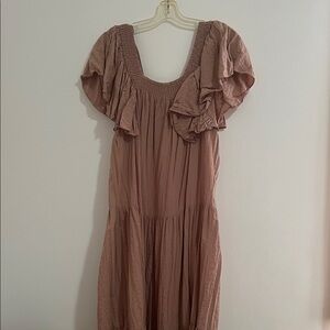 Pink Zara Ruffle Sleeve Dress